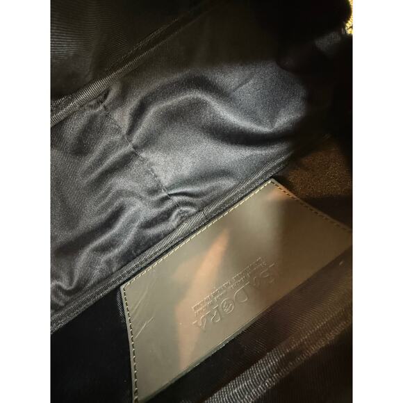 Isadora Italian Made Leather Belted Convertible Satchel Bag Olive - Picture 7 of 7